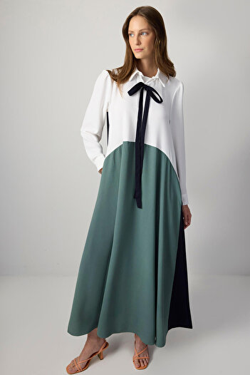 Touché Privé Block Color Crepe Dress