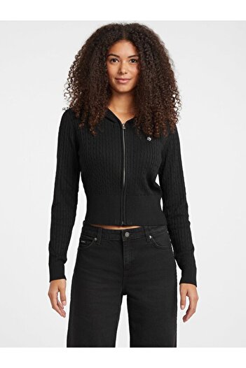 Guess Jeans Kadın Yün Karışımlı Triko Hırka