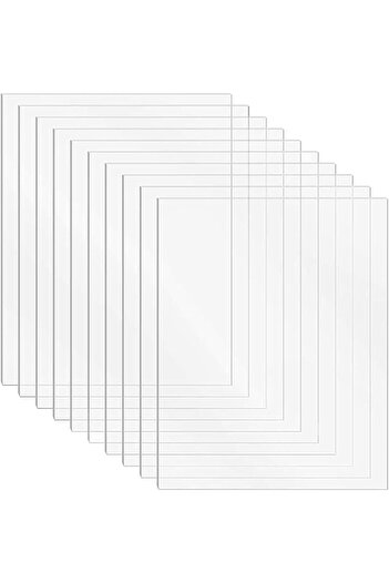 BPA Bevesinol A® - 10 Pieces Transparent Acrylic Sheets, 1mm Plexiglass for Handicrafts, Drawing, Photo