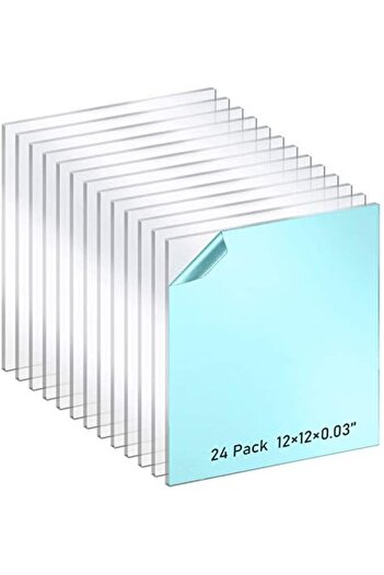 Slasa Transparent Acrylic Plexi Glass Panel, Break-Resistant Acrylic Frame Alternative for Crafts, Display
