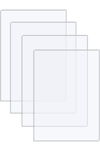 Slasa Langjieleksi 4 PCS 8x10x0.043 inches Clear Acrylic Plexiglass Sheets