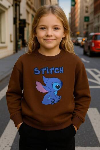 LePold Girl's Crew Neck Three Thread Ribbed Winter Sweatshirt