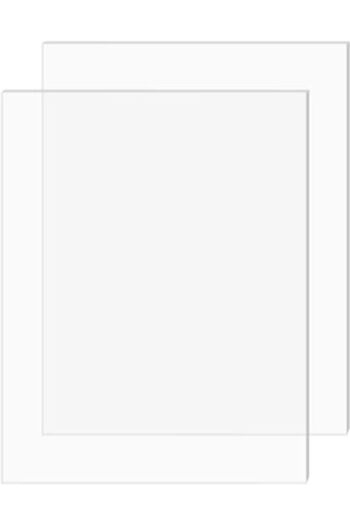 BPA Transparent Acrylic Sheet by BPA® Made of Cast Plexiglass, 0.08 Inch (2 mm) Thick, Pack of 2