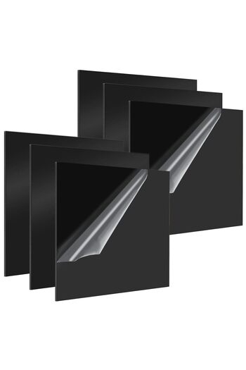 Slasa Gibachoz 6 Pieces Black Acrylic Sheets, Glossy Acrylic Plastic Sheet 3mm, Square Acrylic Sheets for