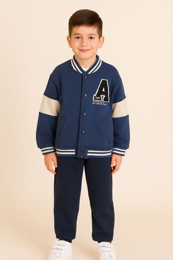 ww waka waka kids store Boys' College Style Bomber Sweatshirt Jacket