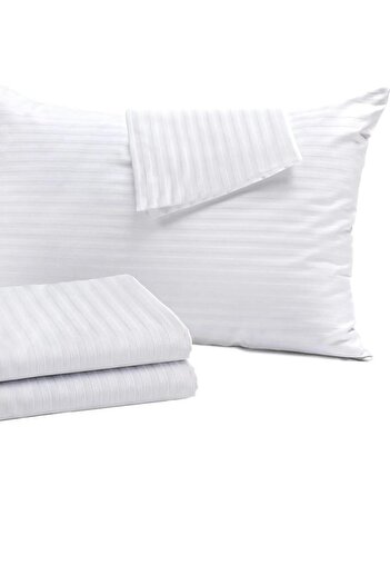VODDİ Striped Satin |   2 Pillowcases with Covers |   Overlock Dikim |   90% Cotton