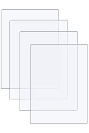 Slasa Langjieleksi 4 PCS 8x10x0.043 inches Clear Acrylic Plexiglass Sheets