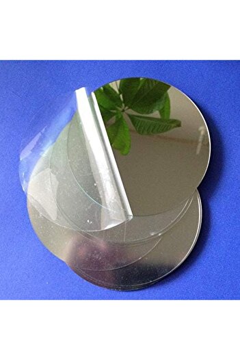 Slasa Bigmall Circular Silver Reflective Acrylic Sheet, 3mm Thickness, 5-Inch Diameter, Pack of 4
