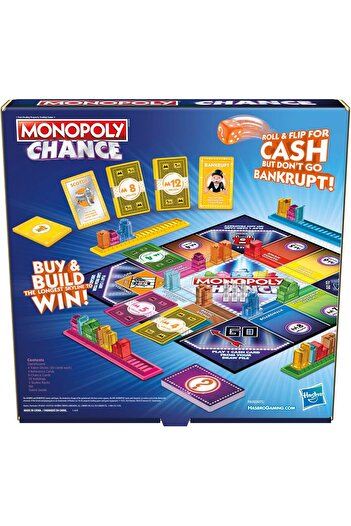 Monopoly فرصة - لعبة تداول عقارات سريعة الوتيرة باستخدام البطاقات والنرد والمباني - من 2 إلى 4 لاعبين