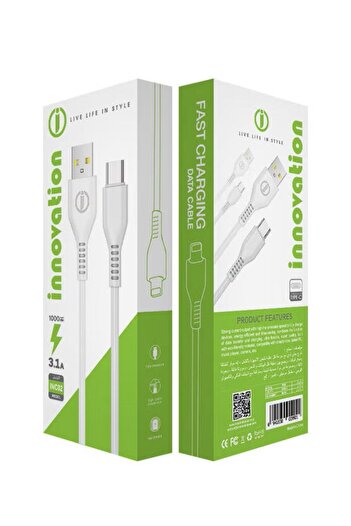 Innovation USB To TYPE-C Fast Charging Data Cable 1000MM White