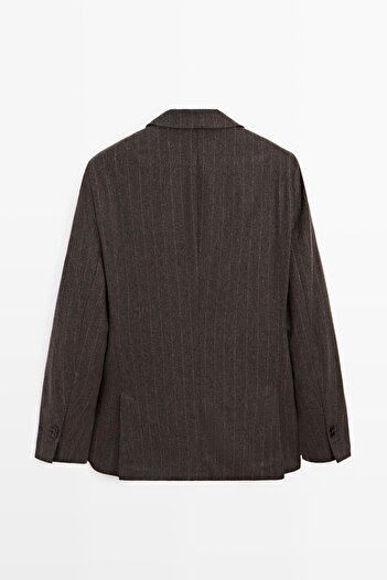 Massimo Dutti Wool suit blend striped blazer