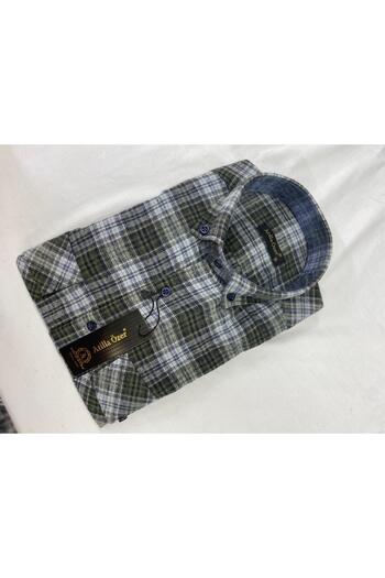 Zikuv Giyim ve Moda Tasarım Patterned Winter Soft Dad Shirt Classic Cut Shirt Relaxed Fit Lumberjack Shirt