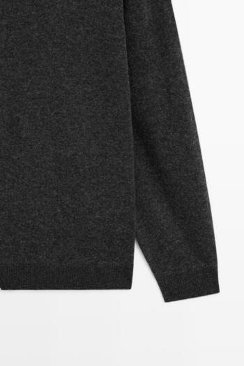 Massimo Dutti Kapüşonlu fermuarlı triko hırka