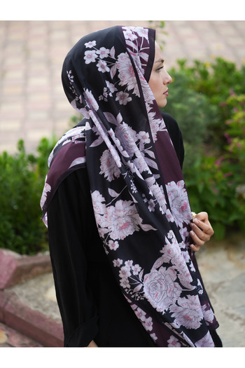 MOONORO Rose Garden Soft Shawl, Flower Pattern Shawl