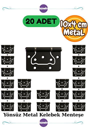 Kawin 20 Pieces Durable 10 cm Door Hinge – Black Metal Non-Directional Butterfly Hinge Door Hinge