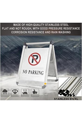 Generic Stainless Steel No Parking Stand – Reserved Parking Sign – 2ft Long – Heavy Duty Road Safety