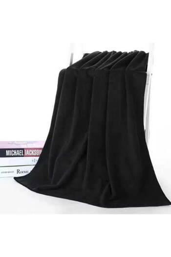 LUNA HOME 2 pcs Bath towels, fast dry coral towel set, Black