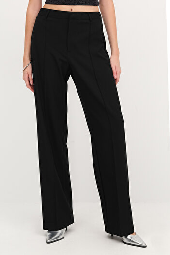 Addax Stitch Detailed Wide Leg Pants Pn8406