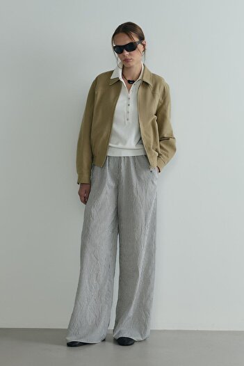 Suud Collection Black Marlin Striped Pants