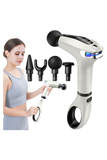 Impact Vision Professional Massage Gun, 8 Speeds, Anti-Cellulite, Portable, Pearl White, Impact Vision®
