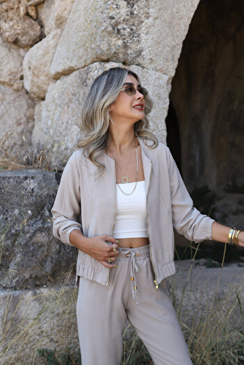 bytugcekaya Taş Fermuarlı Ceket Pantolon Takım