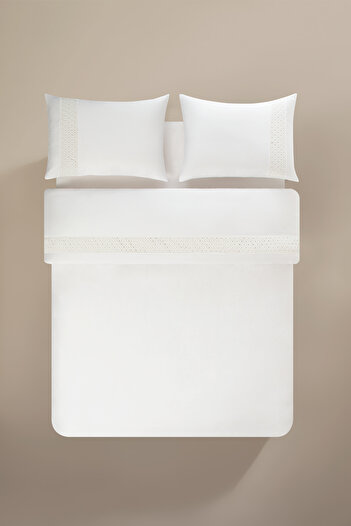 Penelope 100% Cotton Satin Fabric Duvet Cover Set 200X220 cm - Delfina Series