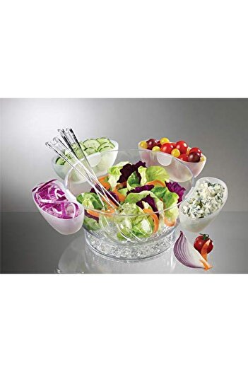 GTC Salad Bar Serving Set with Bowl, Spoon, and Tray Perfect for Salad Bars and Home Serving