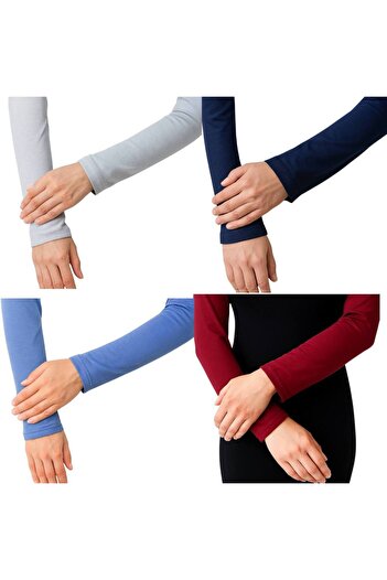 ALDAYER 4-Piece Hijab Sleeves Combed Cotton Prayer Sleeves Kol2908