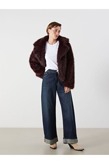 LC Waikiki Jacket Collar Women's Fur Coat