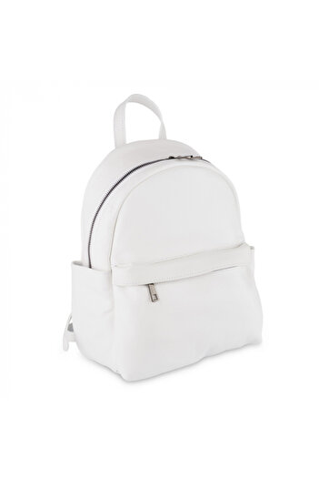 AZZURA Rucsac Talida, din piele 100% naturală alb