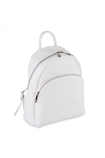 AZZURA Aida backpack, made of 100% natural white leather