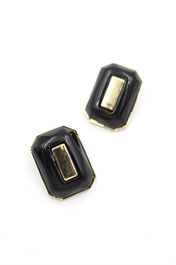 shopwave Rectangular Earrings - Black