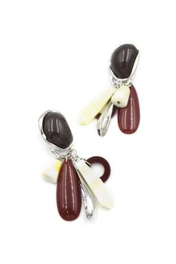 shopwave Beaded earrings - silver