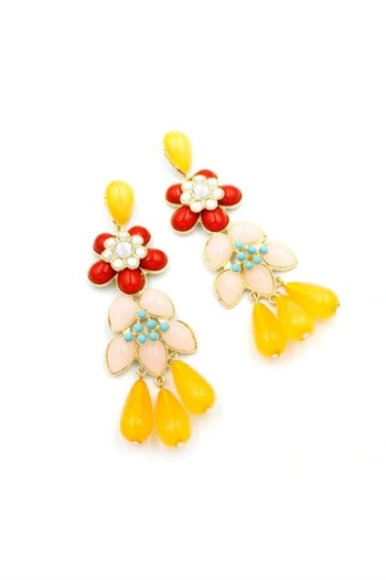 shopwave Flower Earrings - Red