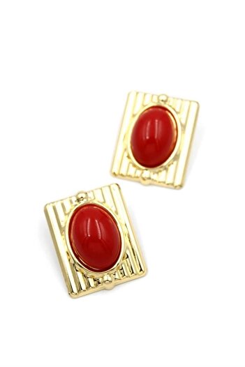 shopwave Pearl Earrings - Red