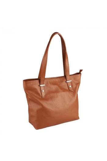 AZZURA Sandra bag, 100% natural cognac leather, 8174
