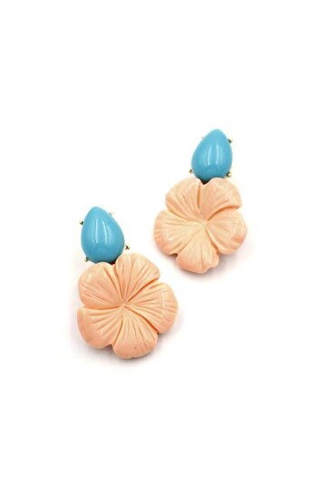 shopwave Flower Earrings - Salmon