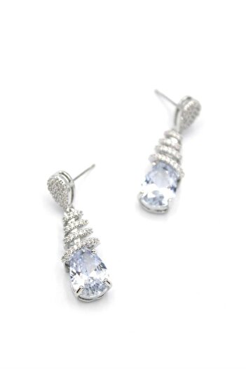 shopwave Jewelled Drop Earrings - Silver