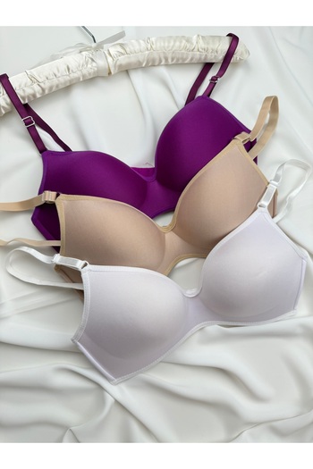 ROZENİN LINGERIE Wireless Lotus Recovery Economical Package Set of 3 Bras