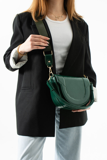 As *Sakura Model Green Gold Detailed Women's Hand and Shoulder Bag with 2 Straps