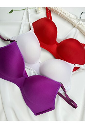 ROZENİN LINGERIE Wireless Lotus Recovery Economical Package Set of 3 Bras
