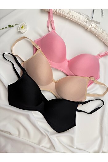 ROZENİN LINGERIE Wireless Lotus Recovery Economical Package Set of 3 Bras