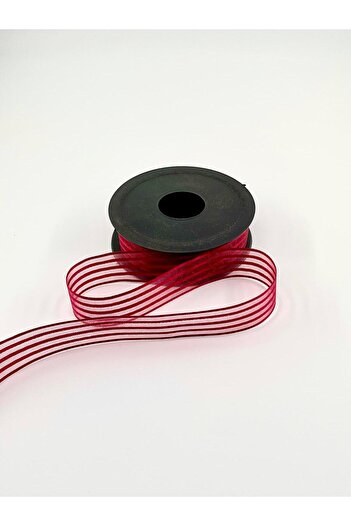 EvremStore Burgundy Chiffon Ribbon 2.5 cm 20 Meters