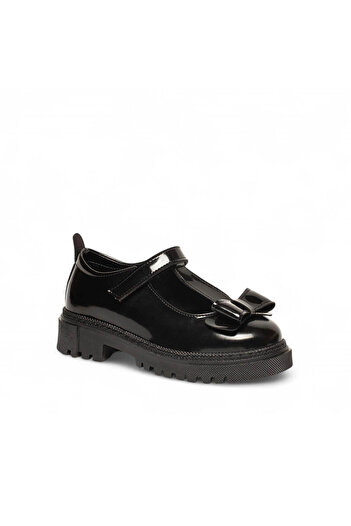 trender Genel Filet 201 Black Patent Leather Girls' Loafer Shoes 59201