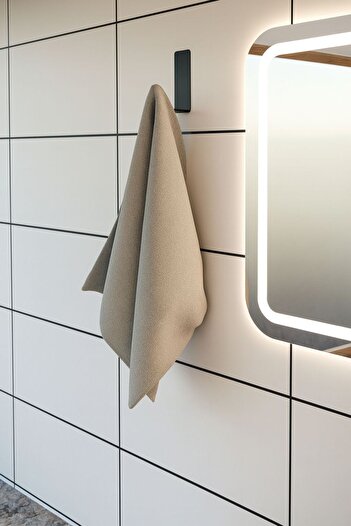 VENON 1 Piece Black Stainless Kitchen Towel Rack Metal Cabinet Hanger Bathroom Hanger Robe