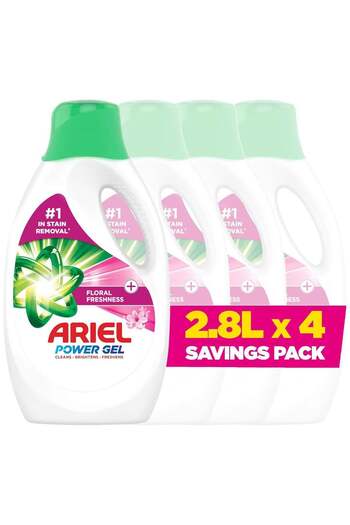 Ariel Laundry Detergent Floral Breeze Power Gel 4 x 2.8L