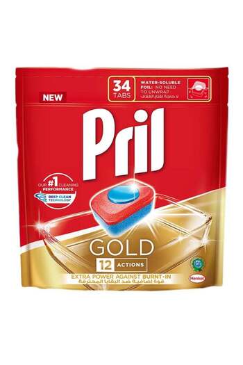 Pril Gold Dishwashing Tablets 34 Count Red/Blue 632.4 grams