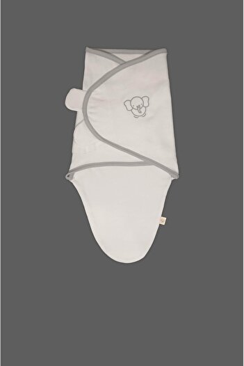 STOREMAX 100% Cotton Newborn Swaddle with Embroidered Details (Ecru) 1088605