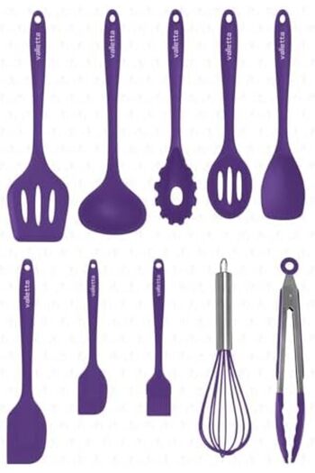 STOREMAX Salvatore 10 Piece Purple Durable Fireproof Non-Stick Silicone Spatula Set - Vlt1156 1088605