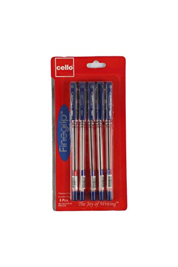 CELLO Finegrip Ball Pen Blue 0.7mm Pack of 5 – Smooth Writing, Comfortable Grip
